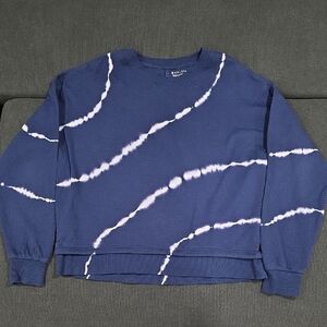 Athleta Navy Sundown Tie Die Crewneck Sweatshirt. Size XS